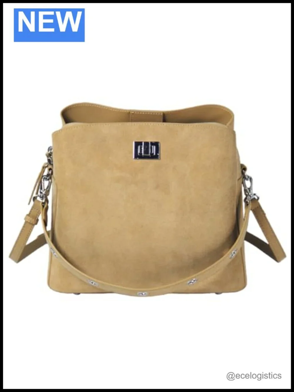 Genuine Leather Suede Hobo Tote Bag with Removable Strap